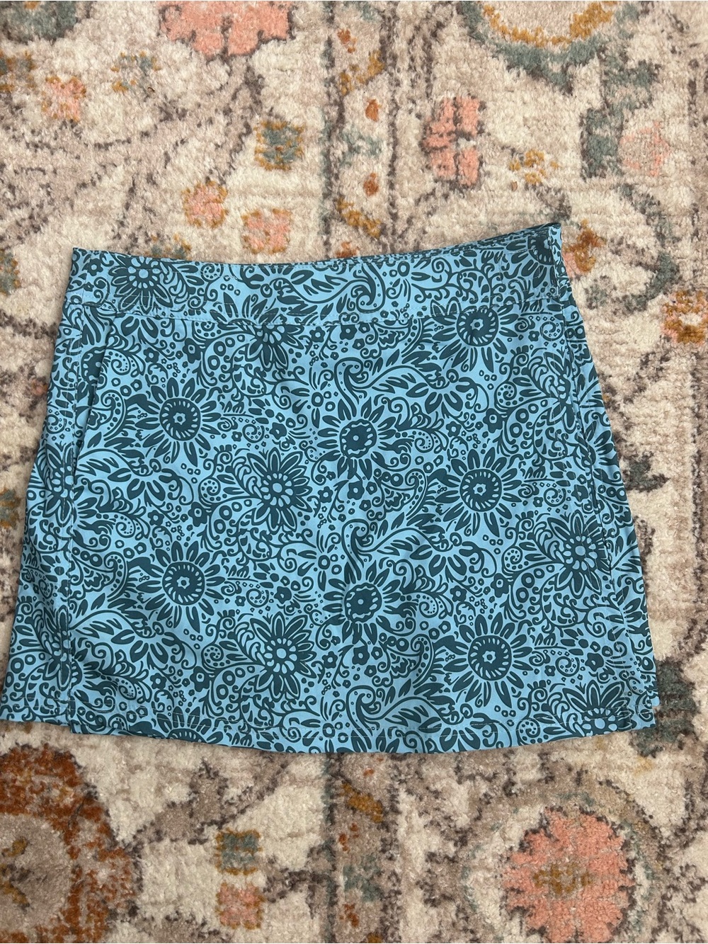 Ripskirt Hawaii Turquoise Floral Mini Wrap Skirt